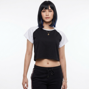 Crop Ranglán Brigitte - negro/blanco